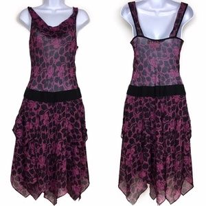 Soundgirl Black & Pink Layered Handkerchief Dress SEXY